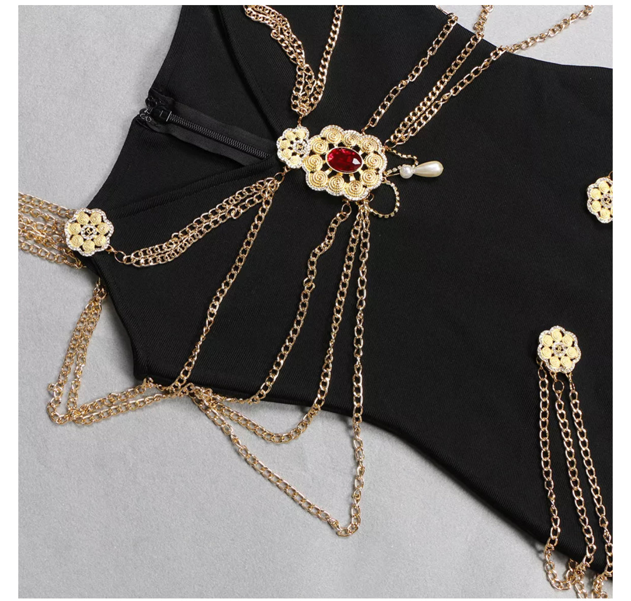 Jade Metal Embellishment Maxi Dress